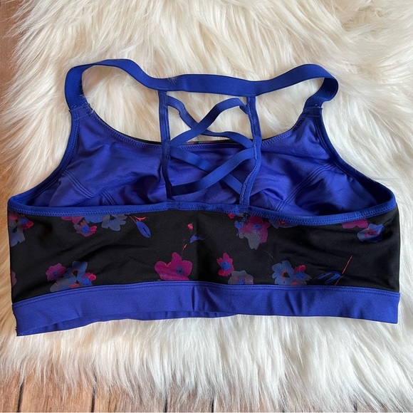 Livi Activewear Sport Bra Blue Floral Low Impact - Picture 2 of 6